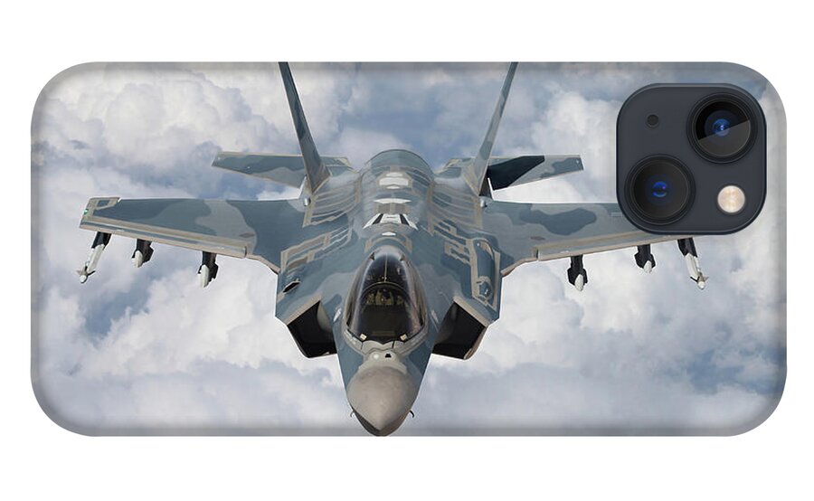 Lightning iPhone 13 Case featuring the digital art 59. ROKAF F-35A Air Superiority by Custom Aviation Art