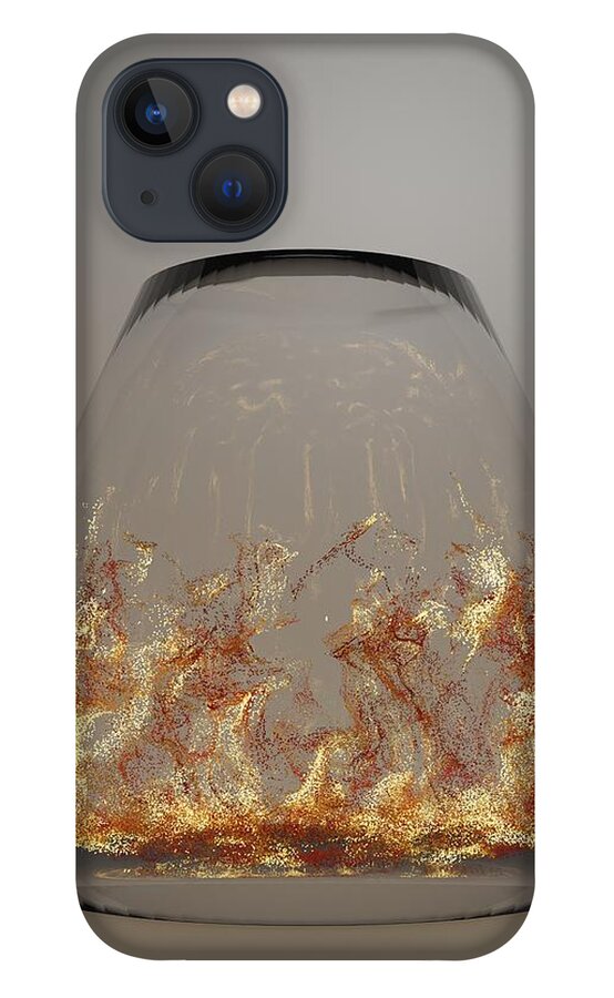 Nft iPhone 13 Case featuring the digital art 701 Citronella Waves by David Bridburg