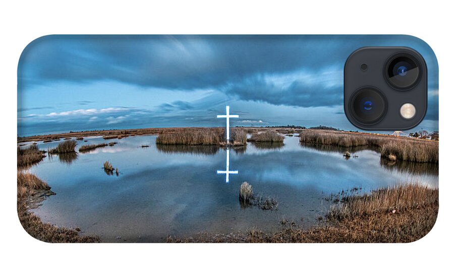 Poquoson iPhone 13 Case featuring the photograph Poquoson Marsh Cross #8 by Jerry Gammon