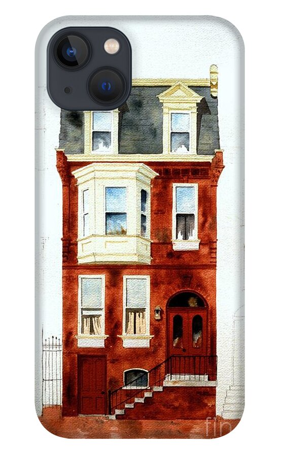 Watercolor iPhone 13 Case featuring the painting 824 Jefferson St. by William Renzulli
