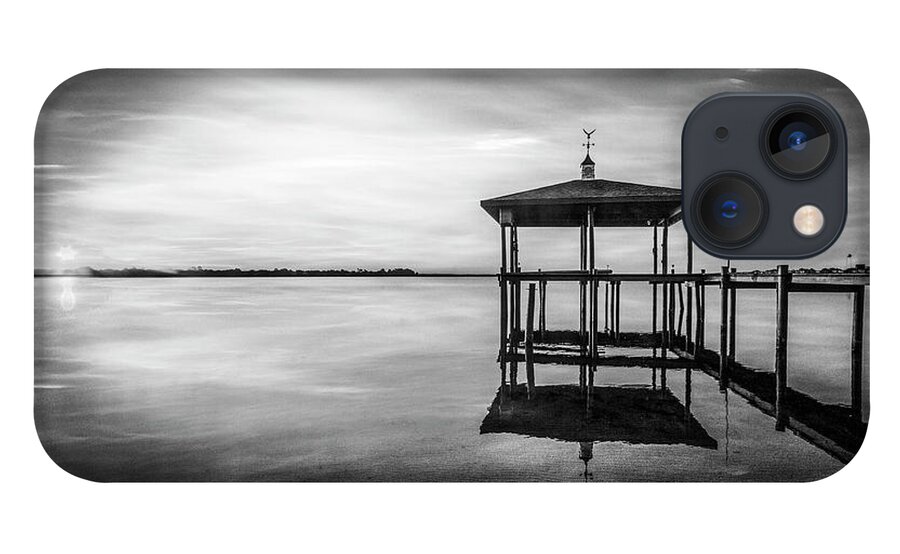 Dock iPhone 13 Case featuring the photograph A Beautiful Start Black and White by Debra and Dave Vanderlaan