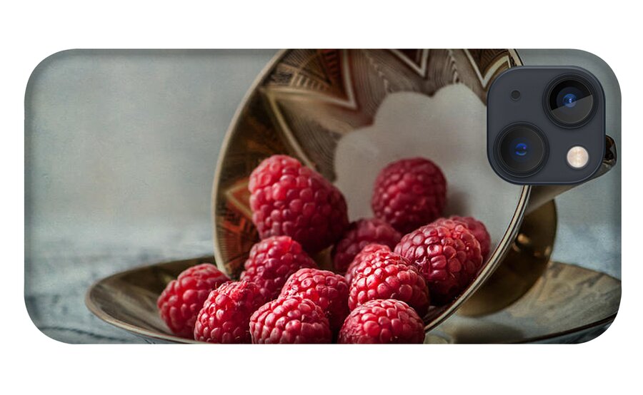 Raspberries iPhone 13 Case featuring the photograph A cupfull of raspberries by Maggie Terlecki