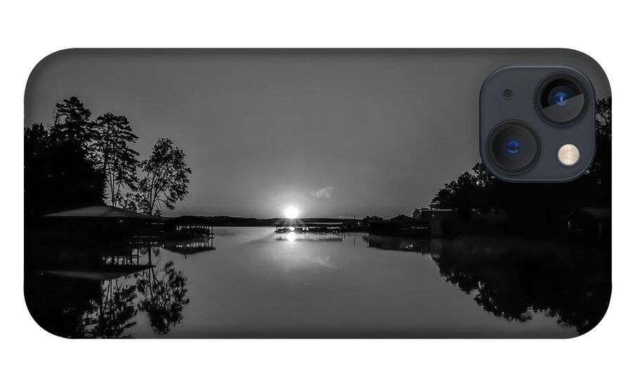 Lake iPhone 13 Case featuring the photograph A Silhouetted Sunrise by Ed Williams
