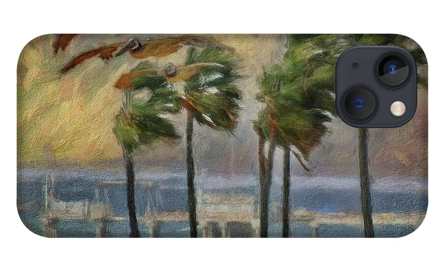 La Jolla iPhone 13 Case featuring the digital art A Windy Day at La Jolla Shores by Russ Harris