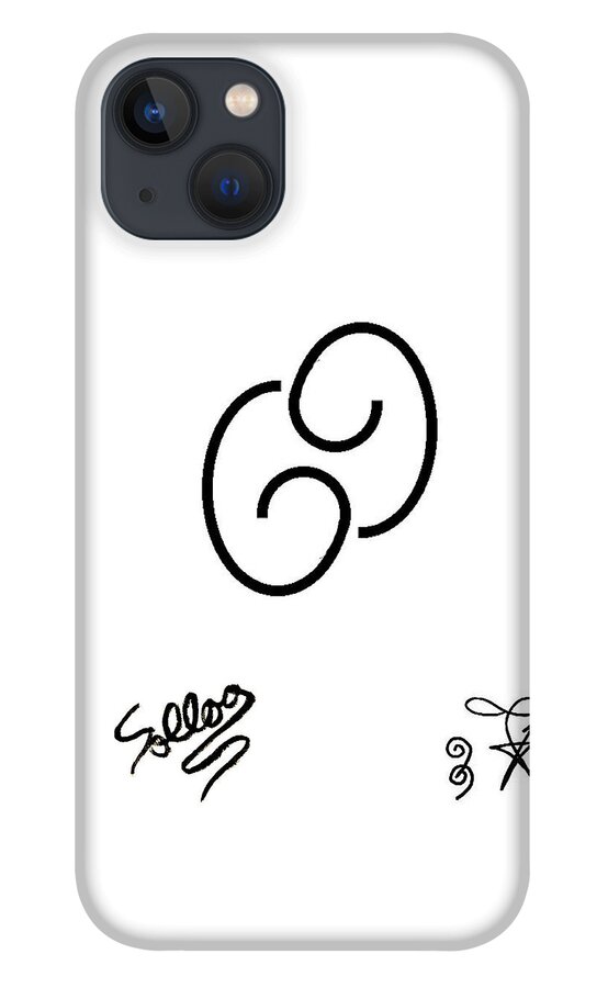 Cancer Zodiac iPhone 13 Case featuring the painting Abstract Cancer Zodiac Symbol by Sollog Artist