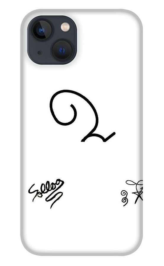 Capricorn Zodiac iPhone 13 Case featuring the painting Abstract Capricorn Zodiac Symbol by Sollog Artist