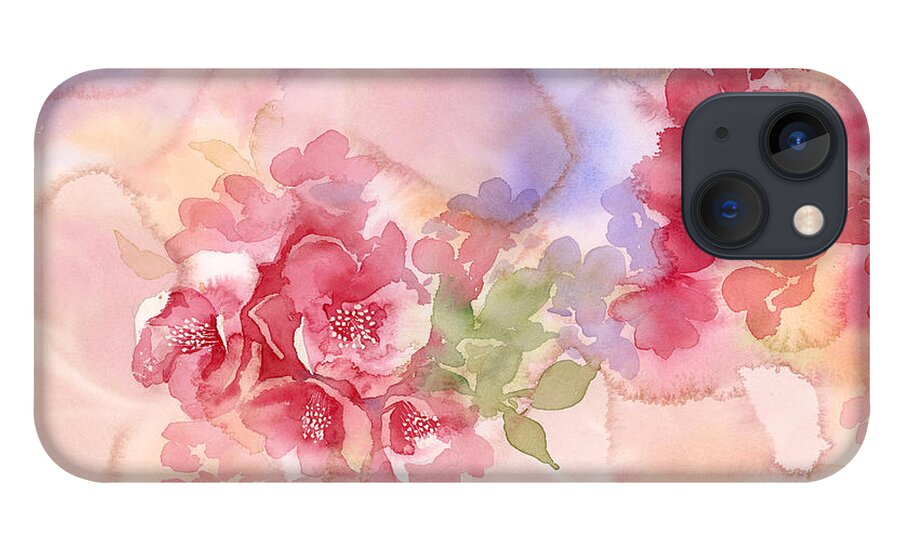 Abstract iPhone 13 Case featuring the painting Abstract Quince by Espero Art