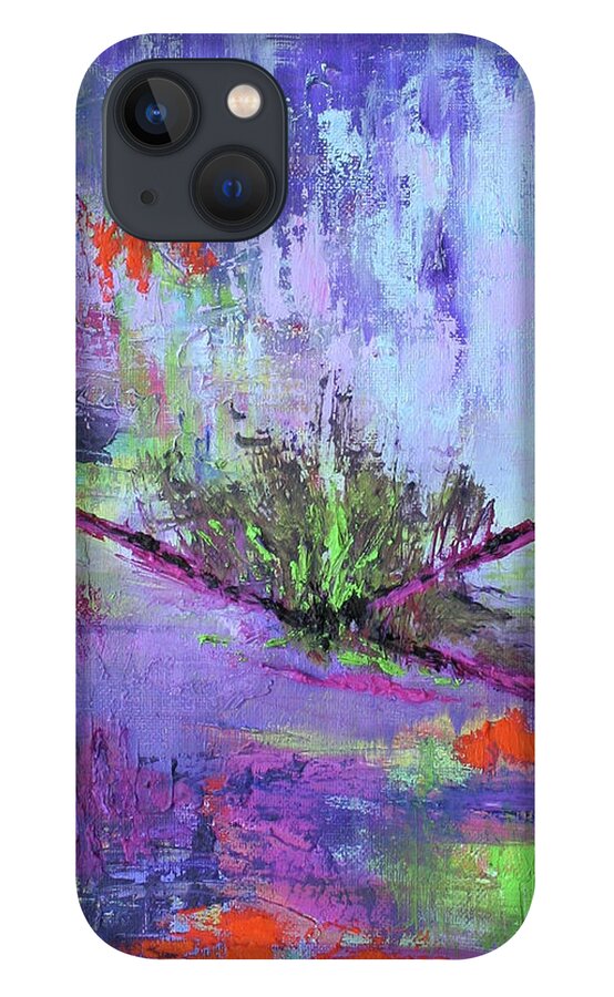 Abstract iPhone 13 Case featuring the painting Abstract with Center by Karin Eisermann