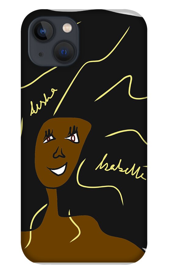 Afro iPhone 13 Case featuring the digital art Afro Love I by Aisha Isabelle