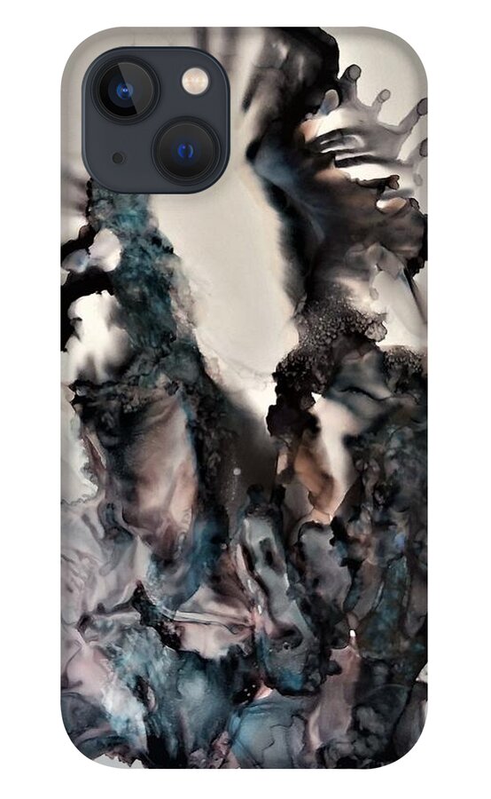Beach iPhone 13 Case featuring the painting Agony. A self-portrait. by Angela Marinari