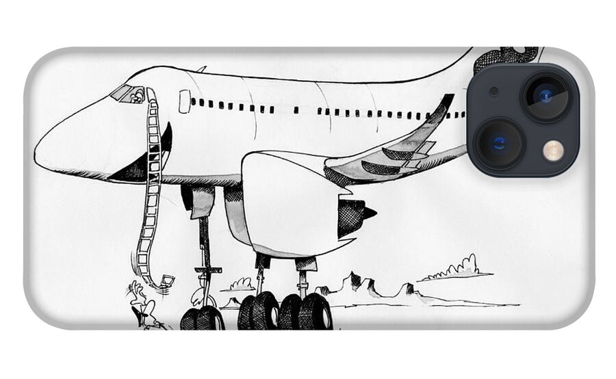 Original Art iPhone 13 Case featuring the drawing Airbus A320neo by Michael Hopkins
