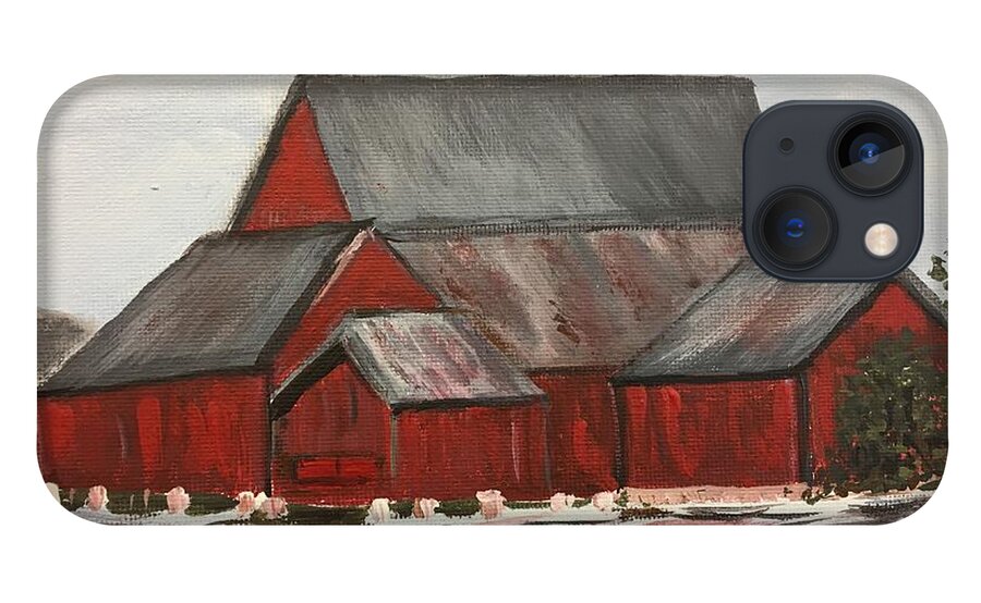 Barns iPhone 13 Case featuring the painting Along the Fall River by Debora Sanders