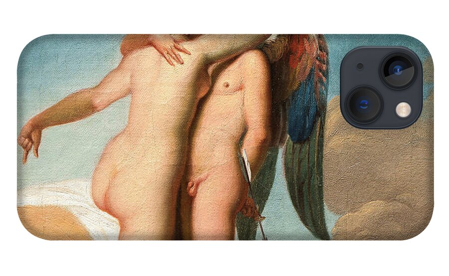 Nicolai Abildgaard iPhone 13 Case featuring the painting Amor and Psyche embracing each other by Nicolai Abildgaard