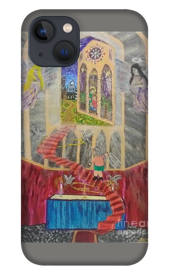 God iPhone 13 Case featuring the mixed media An Adventure Begins by David Westwood
