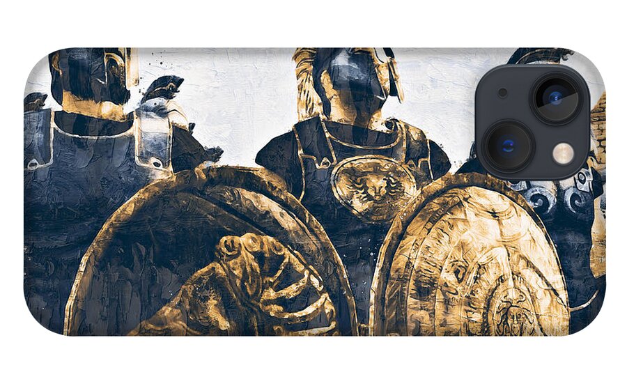 Greek Warrior iPhone 13 Case featuring the painting Ancient Greek Hoplite - 12 by AM FineArtPrints