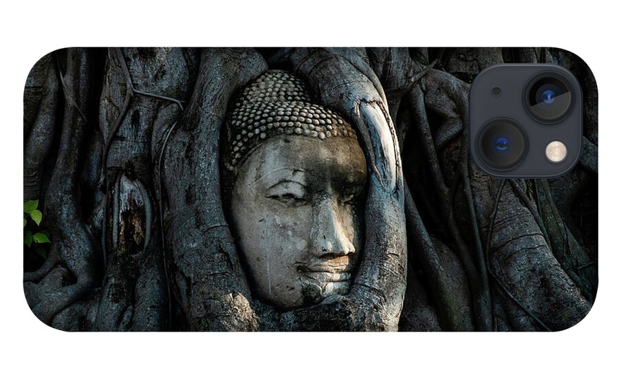 Buddha iPhone 13 Case featuring the photograph The Fallen Kingdom - Buddha Statue, Wat Mahathat, Thailand by Earth And Spirit