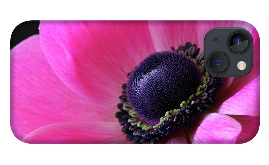 Macro iPhone 13 Case featuring the photograph Anemone Pink by Julie Powell
