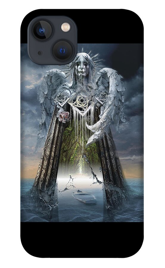 Archangel iPhone 13 Case featuring the digital art Angels and Demons Spirit of Repentance and Hope by George Grie
