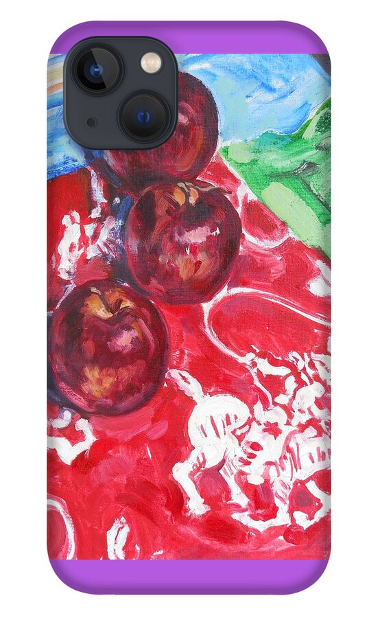 Apple iPhone 13 Case featuring the painting Apple Round-up by Thomas Dans