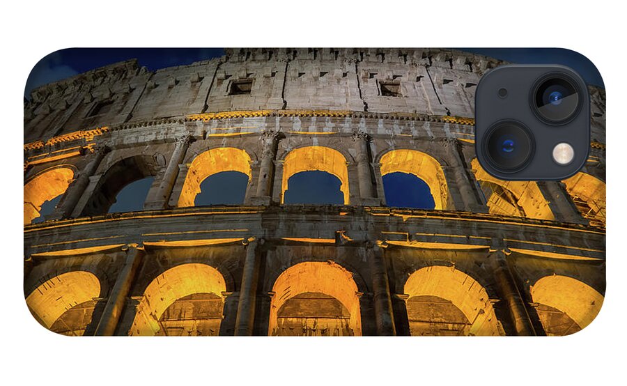 Colosseum iPhone 13 Case featuring the photograph Arches of the Colosseum at Night by Artur Bogacki
