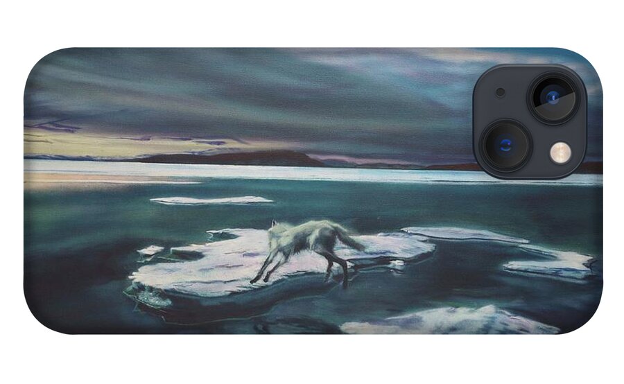 Realism iPhone 13 Case featuring the painting Arctic Wolf by Sean Connolly