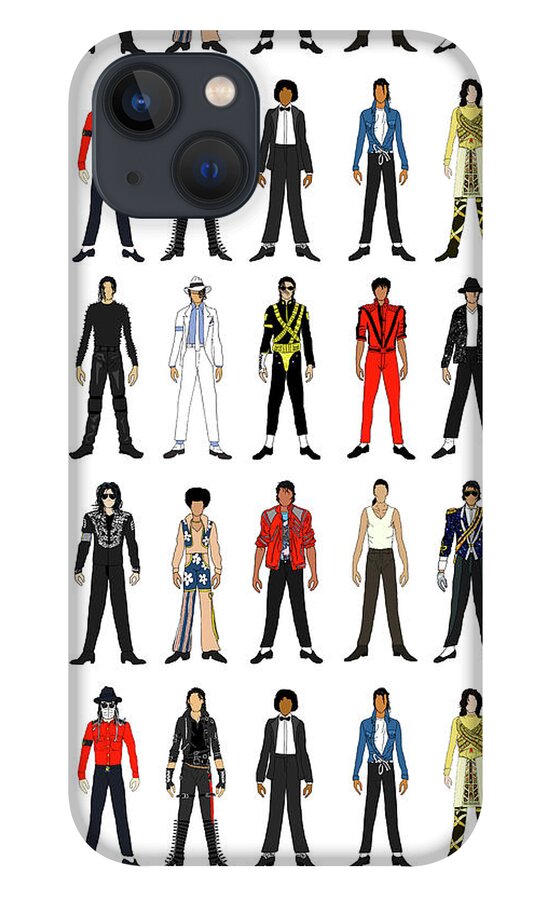 Michael Jackson iPhone 13 Case featuring the digital art Outfits of Michael Jackson by Notsniw Art