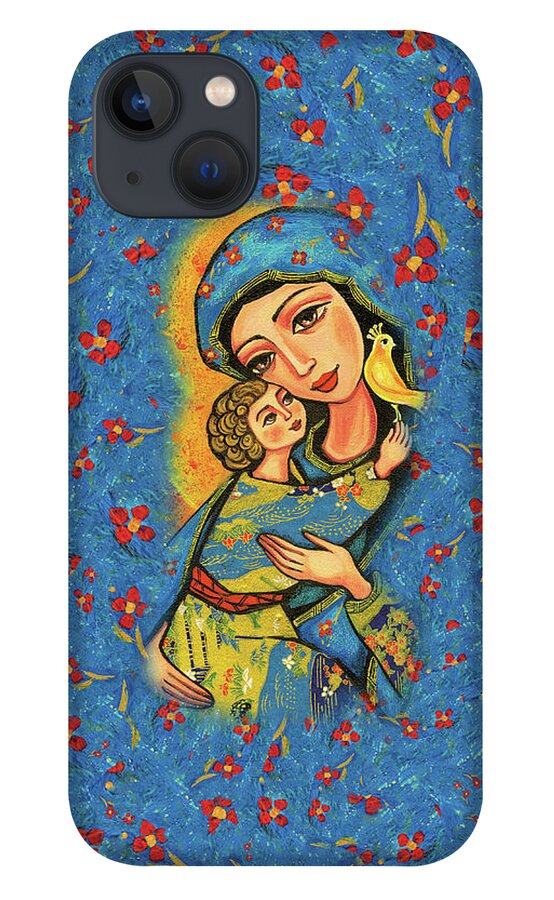 Mother And Child iPhone 13 Case featuring the painting Mother Temple by Eva Campbell