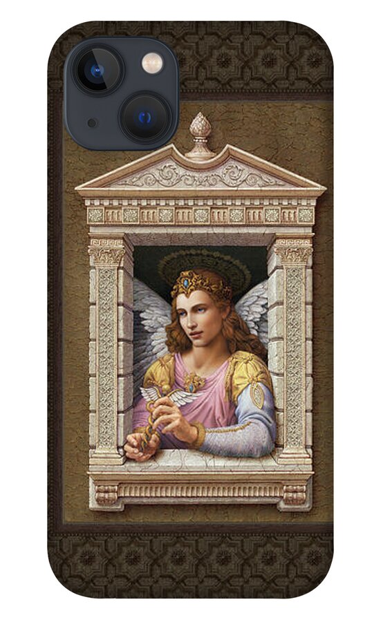 Christian Art iPhone 13 Case featuring the painting Archangel Raphael 2 by Kurt Wenner