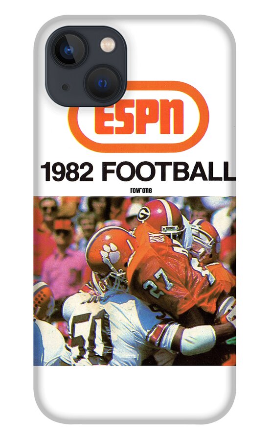 Espn iPhone 13 Case featuring the mixed media 1982 ESPN Football by Row One Brand
