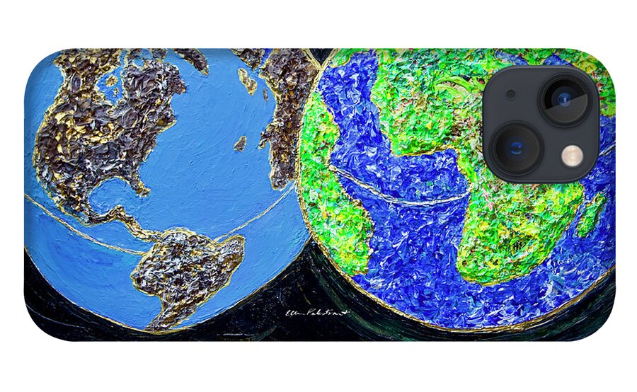 Wall Art iPhone 13 Case featuring the painting Our Earth Our Choice - Horitzontal by Ellen Palestrant