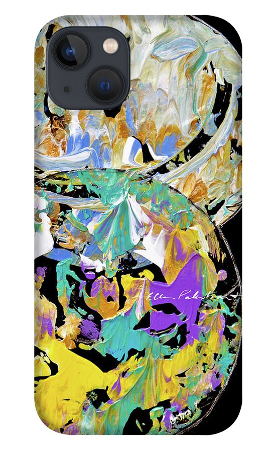 Wall Art iPhone 13 Case featuring the painting Interplanetary Dance - Vertical by Ellen Palestrant