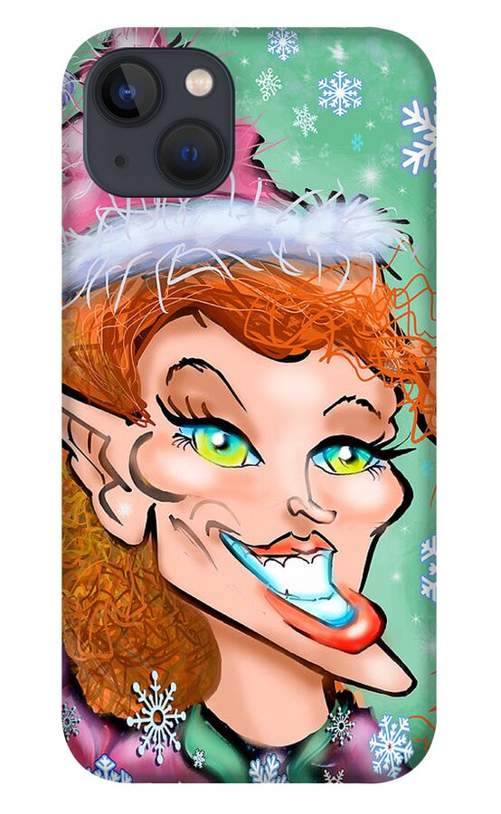 Christmas iPhone 13 Case featuring the digital art Christmas Elf by Kevin Middleton