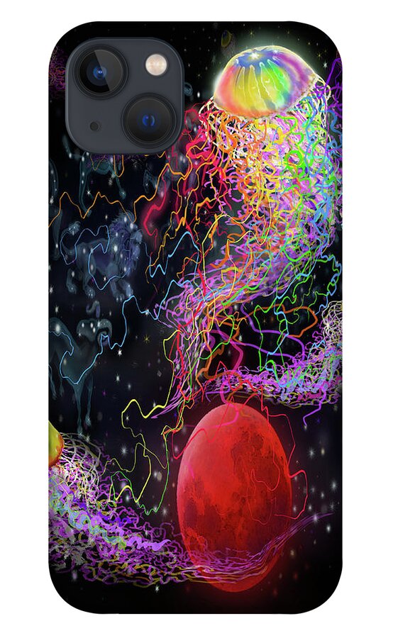 Space iPhone 13 Case featuring the digital art Cosmic Connections by Kevin Middleton