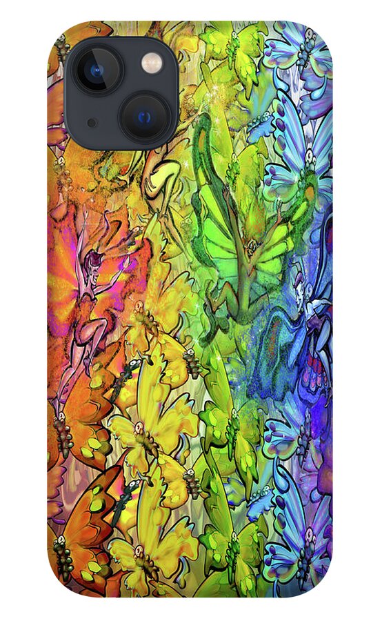 Butterfly iPhone 13 Case featuring the digital art Butterflies Faeries Rainbow by Kevin Middleton