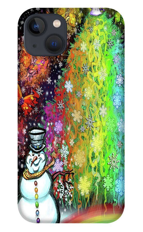 Christmas iPhone 13 Case featuring the digital art Christmas Rainbow Tree by Kevin Middleton