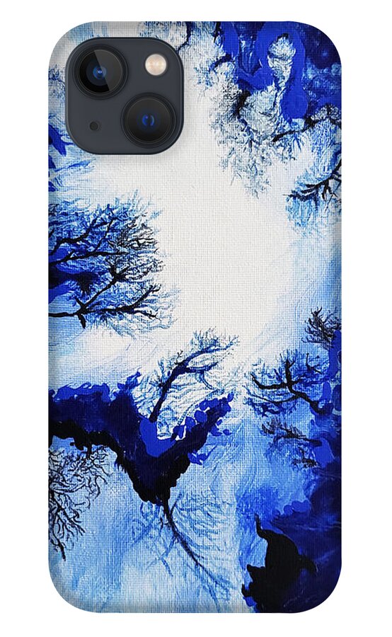 Abstract iPhone 13 Case featuring the painting Ascent by Christine Bolden