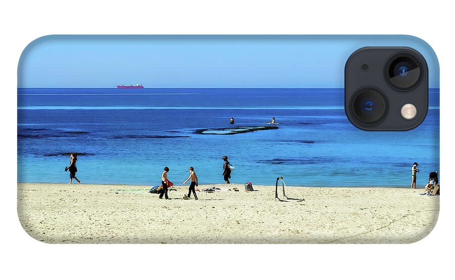 Andreas Gursky iPhone 13 Case featuring the photograph At Mikhmoret Beach by Meir Ezrachi
