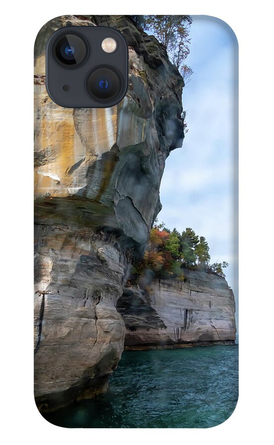  Munising Michigan iPhone 13 Case featuring the photograph At Pictured Rocks by Linda Kerkau
