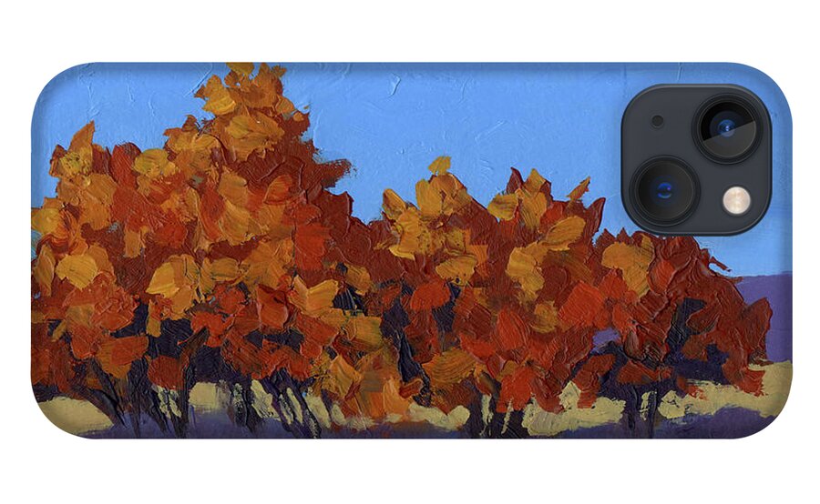 Bush iPhone 13 Case featuring the painting Autumn Bushes Study by David King Studio
