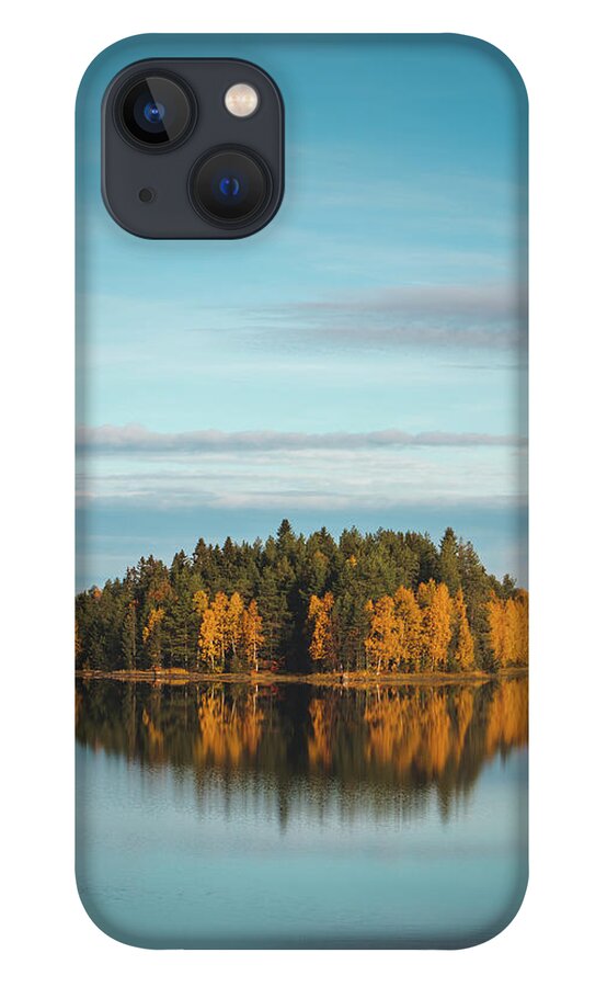 Admire iPhone 13 Case featuring the photograph Autumn coloured island in the middle of the lake by Vaclav Sonnek