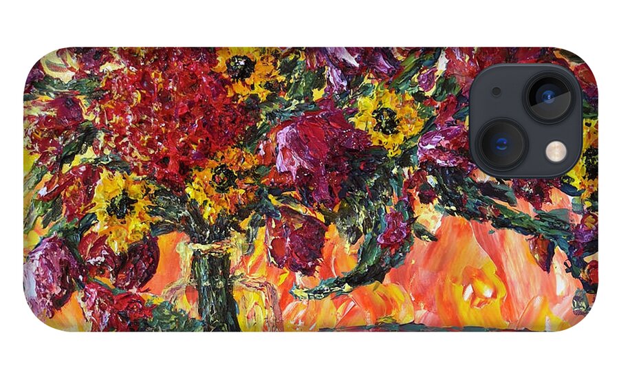 Floral iPhone 13 Case featuring the painting Autumn in Full BOOM by Linda Donlin