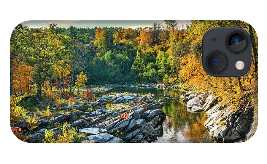 Bridge iPhone 13 Case featuring the photograph Autumn in Vermont at Quechee Gorge by Ron Long Ltd Photography
