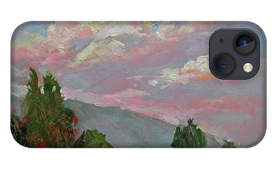 Plein Air Painting Of Clouds iPhone 13 Case featuring the painting Autumn Skies by Elizabeth J Billups