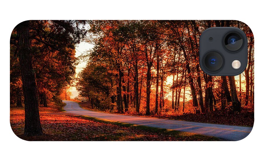 Fall iPhone 13 Case featuring the photograph Autumn Sunset Through the Trees by Dan Carmichael