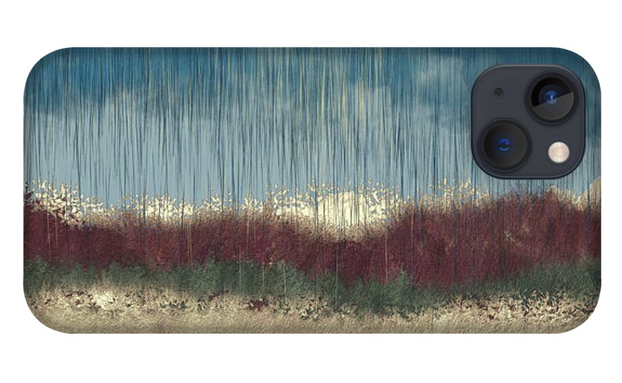 Abstract iPhone 13 Case featuring the digital art Autumnal rain by Bentley Davis