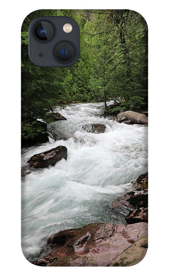 Avalanche Falls iPhone 13 Case featuring the photograph Avalanche Creek - Glacier National Park by Richard Krebs