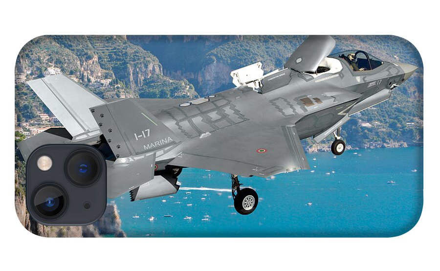 Lightning iPhone 13 Case featuring the digital art Aviazione Navale F-35B by Custom Aviation Art