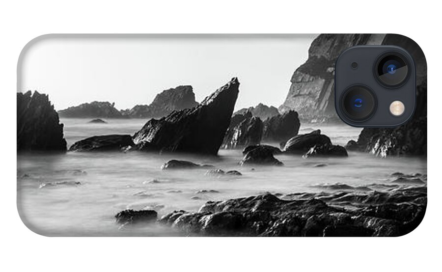 Devon iPhone 13 Case featuring the photograph Ayrmer Cove South Hams Deven south west coast path black and white 4 by Sonny Ryse