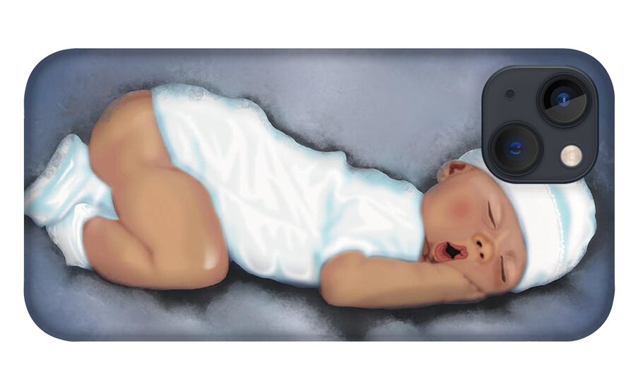 Baby iPhone 13 Case featuring the painting Baby in dreams by Remy Francis