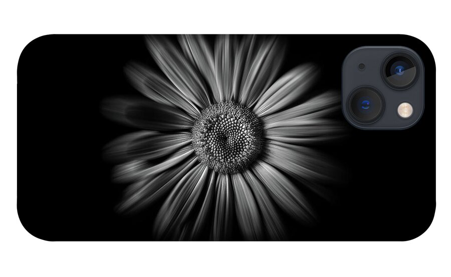 Abstract iPhone 13 Case featuring the photograph Backyard Flowers In Black And White 52 Flow Version by Brian Carson